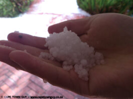 Hail in Cape Town
