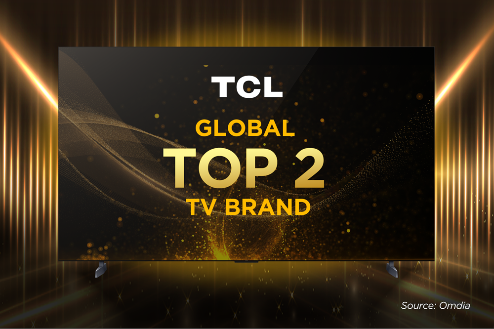 TCL Electronics, a leading consumer electronics brand, has again been recognised as the Global Top 2 TV Brand by the market research company Omdia.  