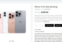 Example of fake iPhone 16 website