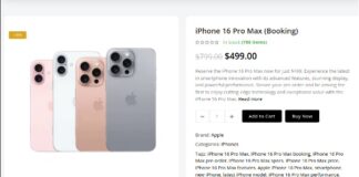 Example of fake iPhone 16 website