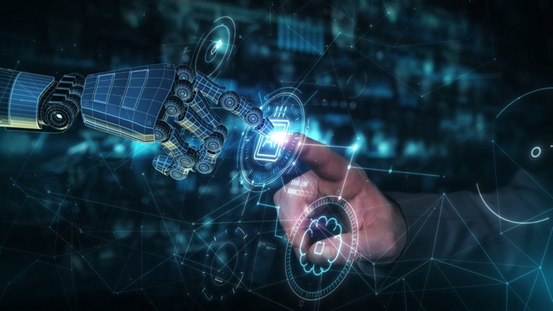 virtual-interaction-of-artificial-intelligence-with-humans-close-up-view-connection-of-SBI-351574461